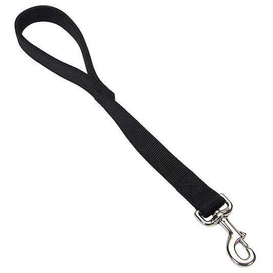 Coastal 1-in Dbl Ply Traffic Dog Leash, Black, 18-in (Size: 18-in)