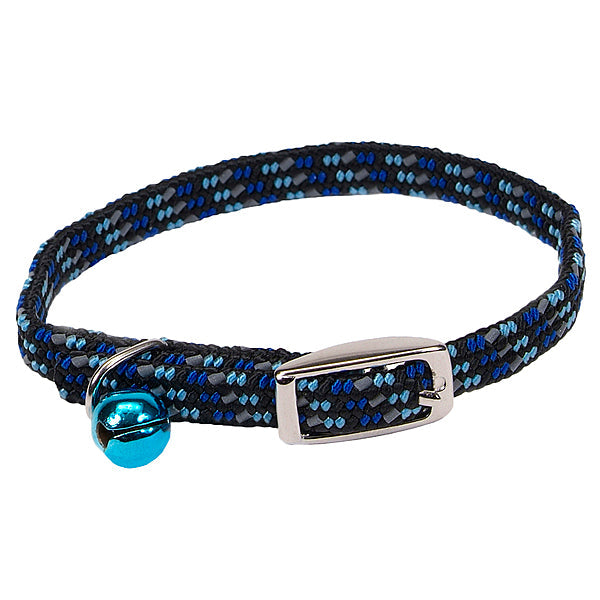 Li'l Pals Elasticized Safety with Reflective Threads Kitten Cat Collar, Blue, 3/8-in x 8-in (Size: 3/8-in x 8-in)