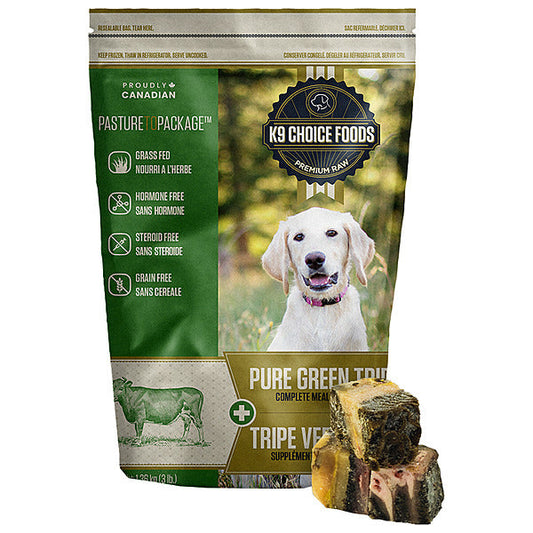K9 Choice Foods Pure Green Tripe Frozen Dog Food, 15-lb (Size: 15-lb)