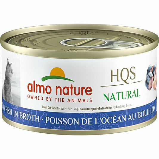 Almo Nature HQS Natural Ocean Fish in Broth Adult Grain-Free Wet Cat Food, 2.47-oz (Size: 2.47-oz)