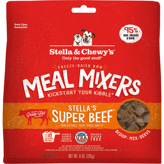 Stella & Chewy's Stella's Super Beef Meal Mixers Grain-Free Freeze-Dried Dog Food, 8-oz (Size: 8-oz)