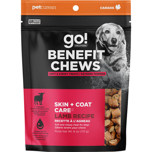 Go! Solutions Benefit Chews Skin + Coat Care Lamb Dog Treats, 6-oz (Size: 6-oz)