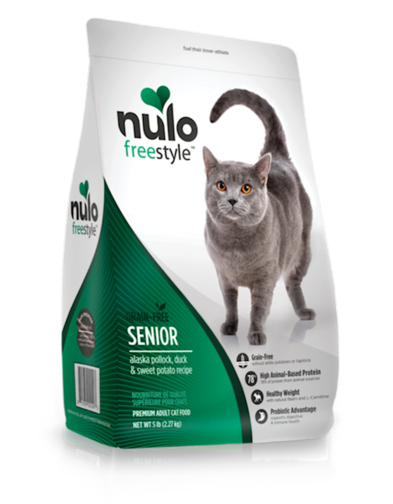 Nulo Cat Freestyle Senior Pollock, Duck, & Sweet Potato Recipe Grain-Free Dry Cat Food, 12-lb (Size: 12-lb)