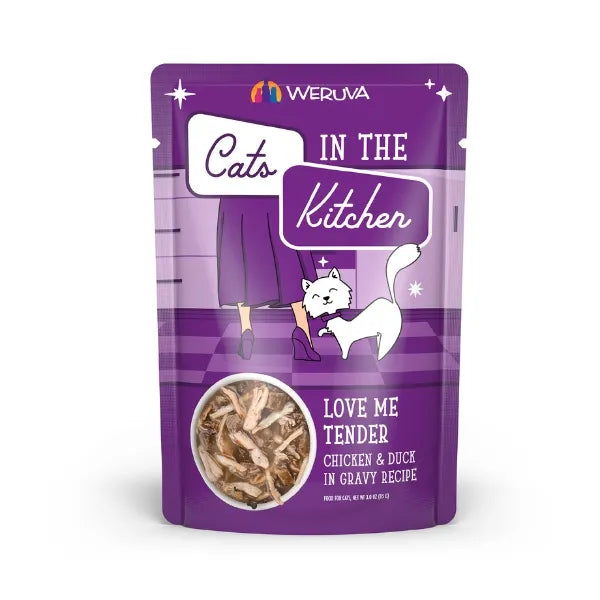 Cats in the Kitchen Love Me Tender Chicken & Duck in Gravy Wet Cat Food Pouch, 3-oz (Size: 3-oz)