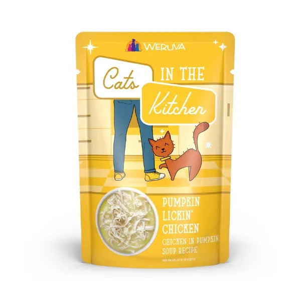 Cats in the Kitchen Pumpkin Lickin' Chicken Chicken in Pumpkin Soup Wet Cat Food Pouch, 3-oz (Size: 3-oz)