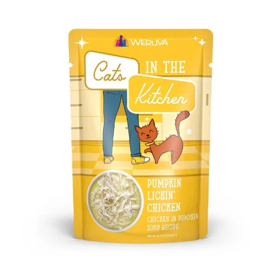 Cats in the Kitchen Pumpkin Lickin' Chicken Chicken in Pumpkin Soup Wet Cat Food Pouch, 3-oz (Size: 3-oz)